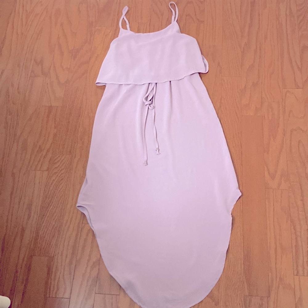 Lavender lightweight chiffon maxi dress